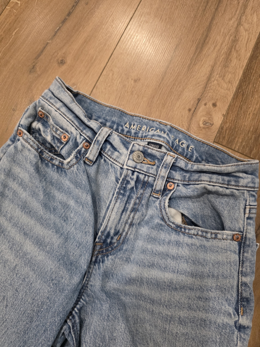 AE Straight-Leg Light Blue Jeans - Picture 2 of 5